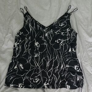 Black and White Floral Women's Top